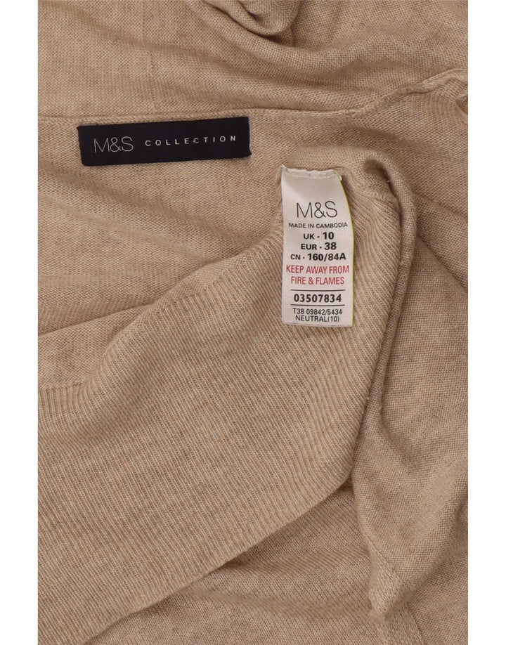 Pulover cardigan deschis supradimensionat pentru femei Marks & Spencer UK 10 Mic Bej