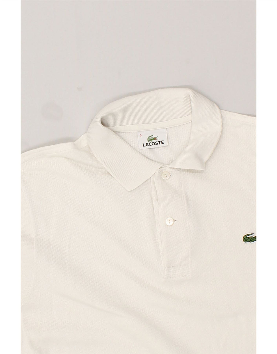 Tricou polo pentru bărbați LACOSTE Mărimea 3 Bumbac alb mic