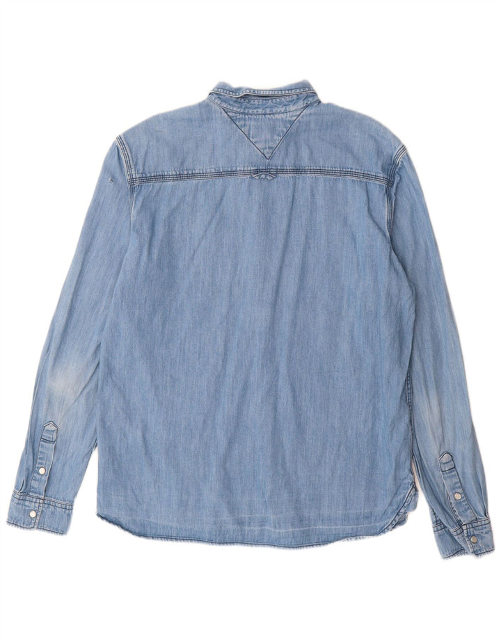 Cămașă denim Tommy Hilfiger pentru bărbați, mare, albastru, bumbac