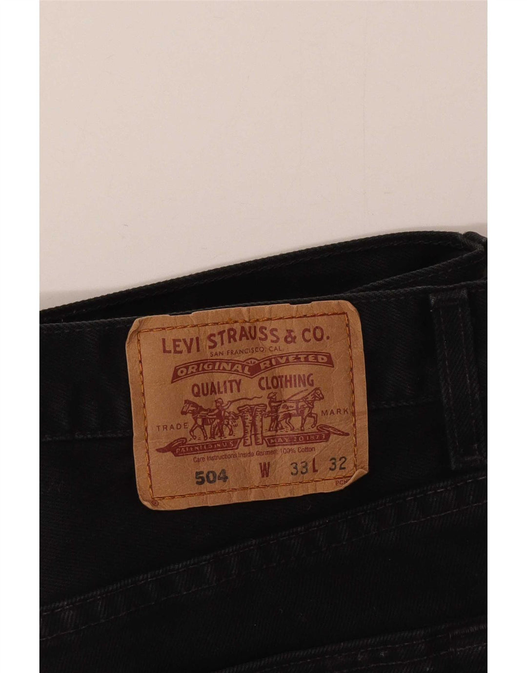 Blugi tăiați pentru bărbați Levi's 504 W33 L26 bumbac negru