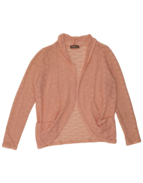 Pulover cardigan deschis supradimensionat pentru femei Oasis UK 6 XS poliester roz