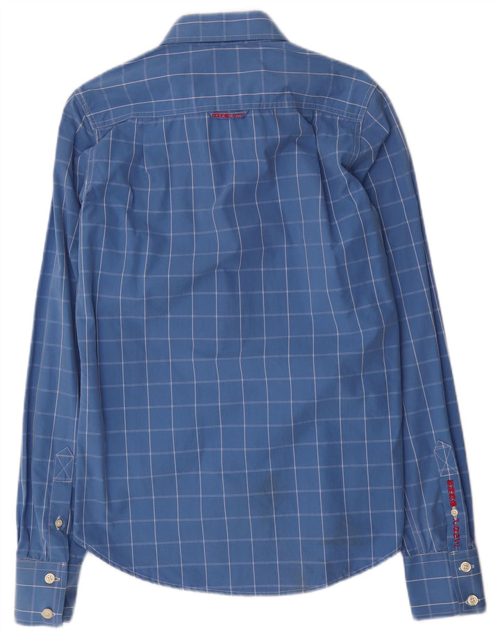 Cămașă pentru bărbați Superdry, bumbac cu carouri albastre mici