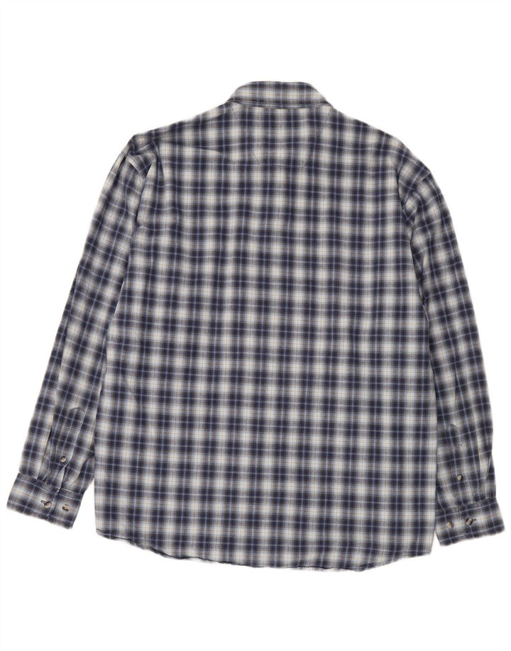 Cămașă pentru bărbați Wrangler XL, bumbac cu carouri albastre
