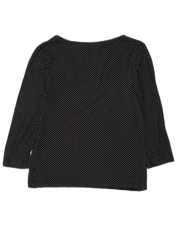 Top pentru femei Hobbs cu mâneci 3/4 UK 10 Small Black Spotted Viscose