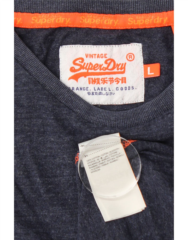 Tricou Superdry pentru damă Top UK 16 mare, albastru marine, bumbac cu pete