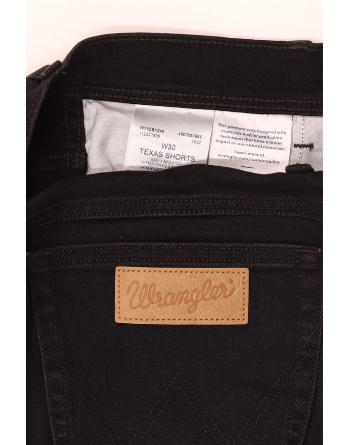 Pantaloni scurți din denim Texas Wrangler pentru bărbați W30, bumbac mediu negru