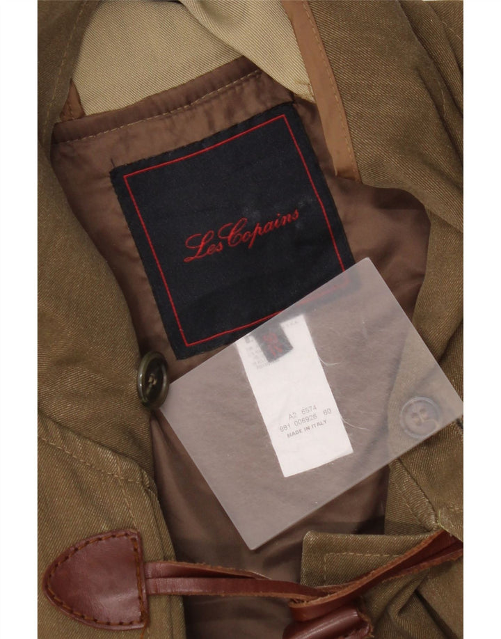 Les Copains Manson cu glugă pentru bărbați IT 50 Lână maro mare