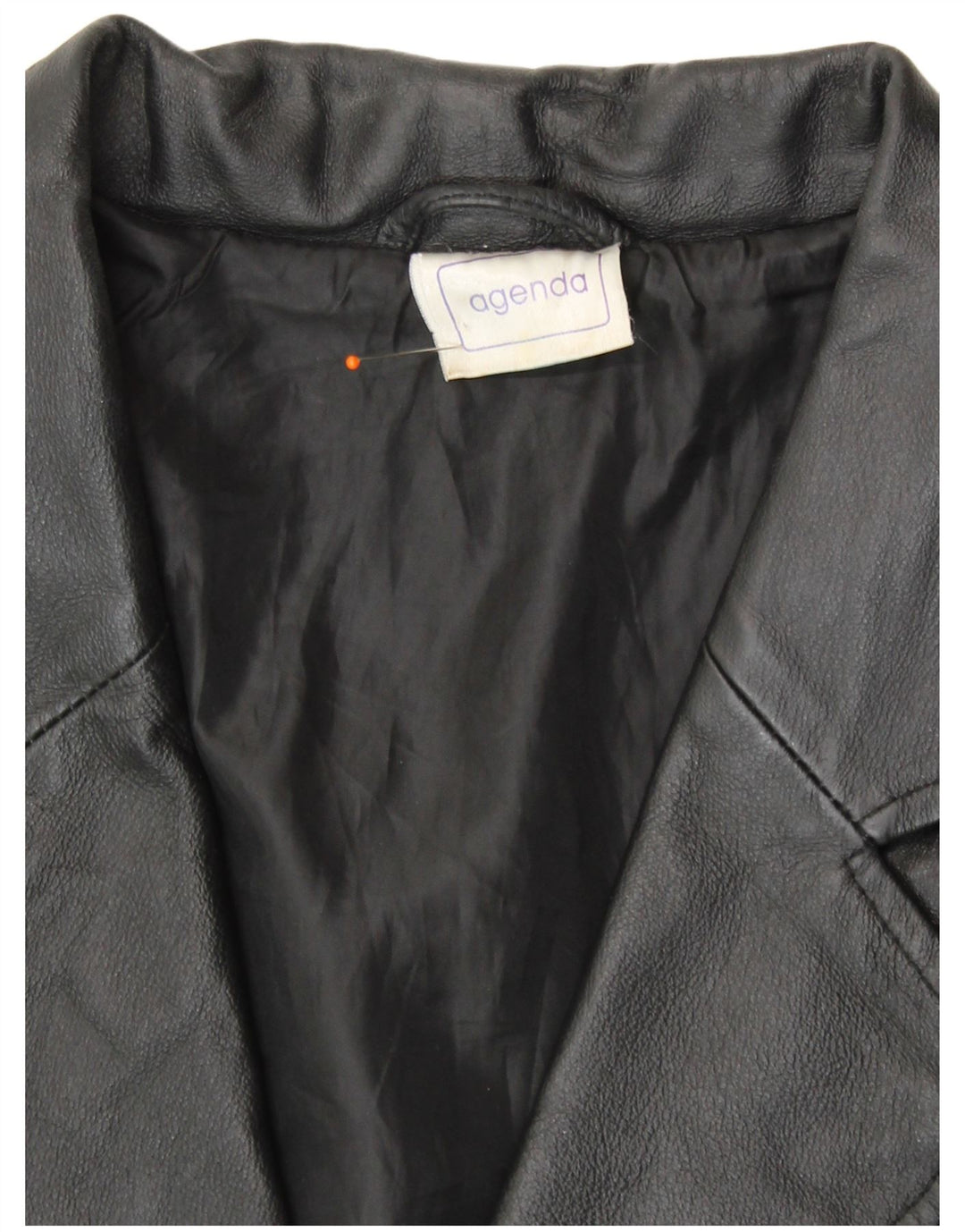 Agenda Sacou Blazer din piele cu 3 nasturi pentru femei UK 24 4XL Piele neagră