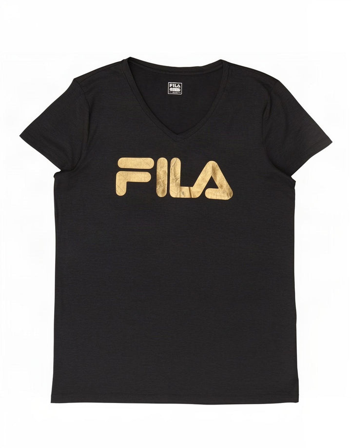 Tricou cu grafică Fila pentru femei Top UK 16 Large Grey Flecked Polyester