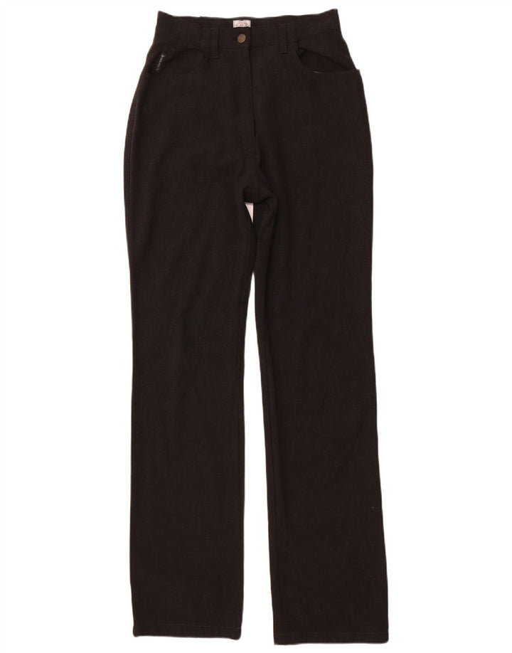 ARMANI Pantaloni Drepți Casual cu Talie Înaltă L30 L32 Poliester Negru