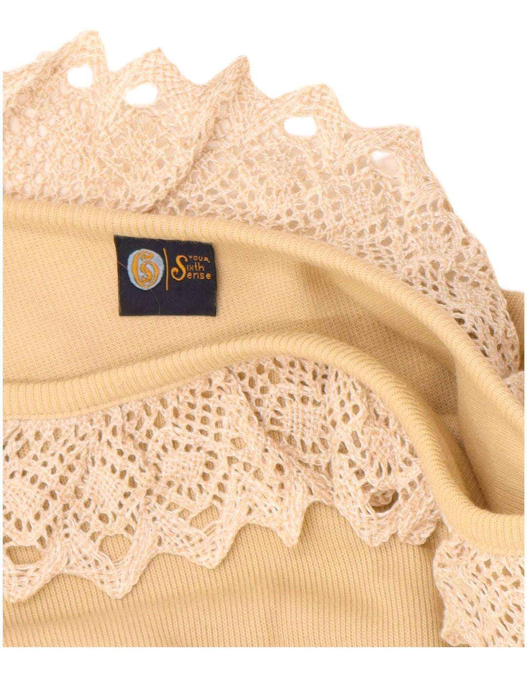 YOUR SIXTH SENSE Bluză cu mâneci 3/4 pentru femei, Marea Britanie 14/16, bumbac mare, bej