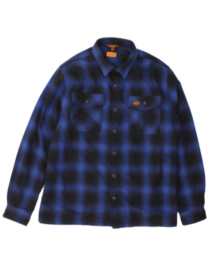 Cămașă de flanel Lumberjack pentru bărbați Superdry XL, poliester cu carouri bleumarin