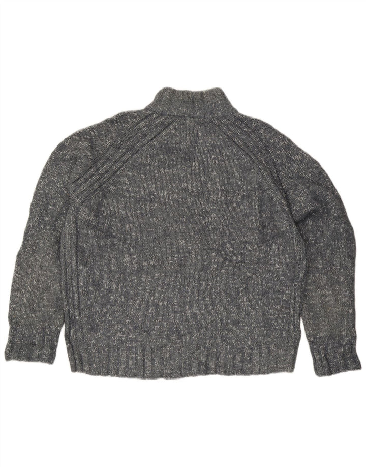 Pulover pentru bărbați Marks & Spencer, Blue Harbour, cu fermoar, cu gât, XL, gri, pete