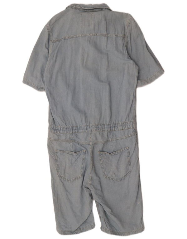 Costum pentru femei Zara cu mâneci scurte din denim UK 14, mare, albastru, bumbac