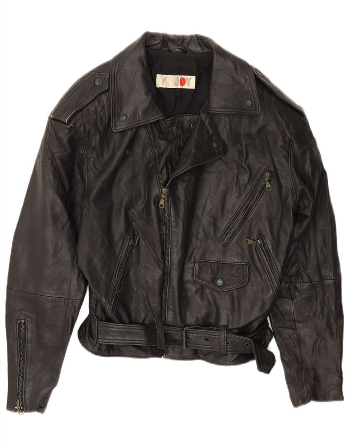 MISS JOY Jachetă Biker din piele pentru femei IT 42 Medium Black Leather