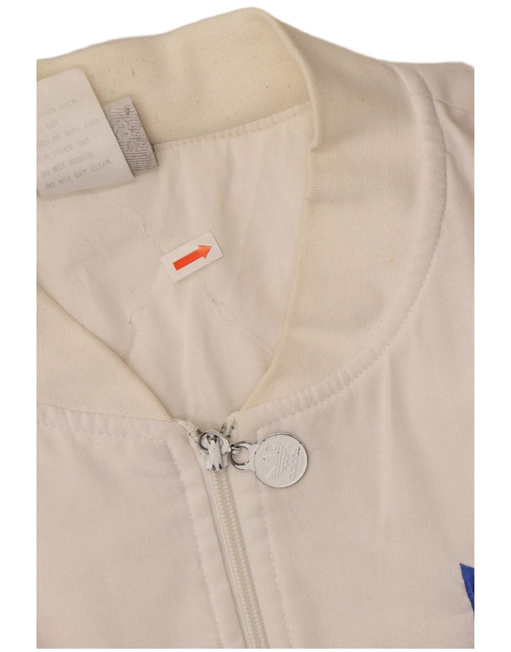 Jachetă bomber grafică Adidas pentru bărbați Jocurile Olimpice de iarnă 80th, UK 40, mare, albă