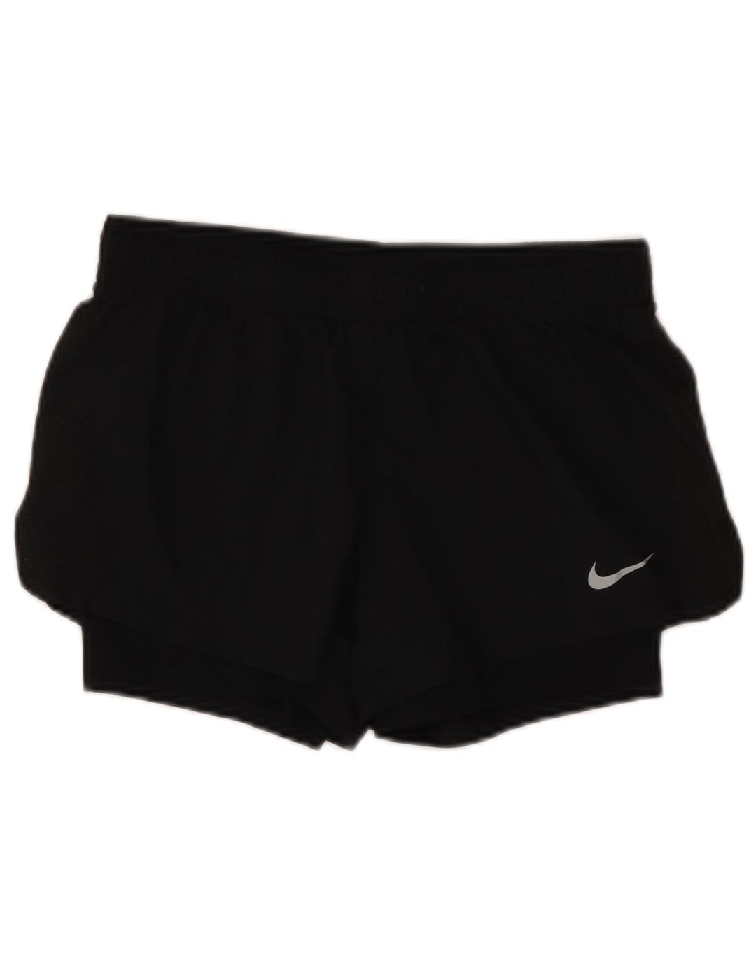 Pantaloni scurti sport NIKE Dri Fit pentru femei UK 10 Poliester negru mic