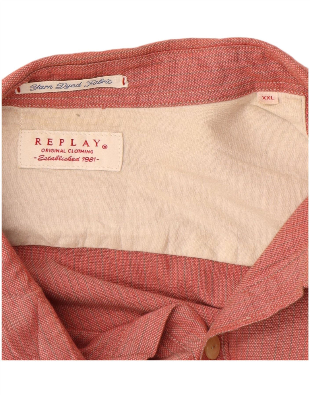 Cămașă pentru bărbați REPLAY 2XL, bumbac roșu cu carouri