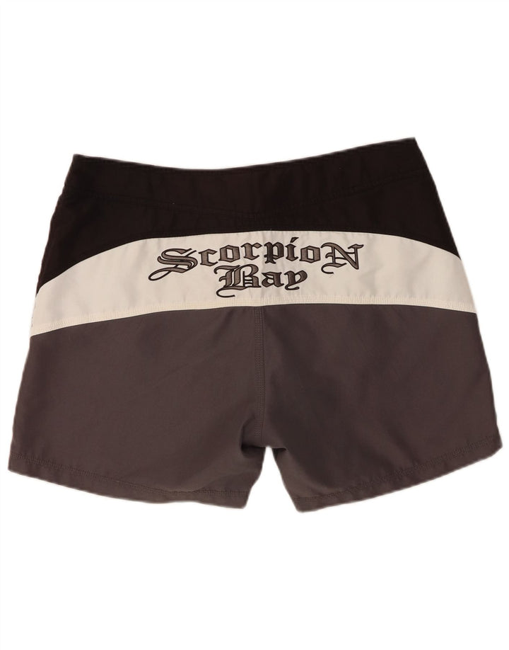 Pantaloni scurți de înot cu grafică pentru bărbați Scorpion Bay, din poliester color bloc, gri mari