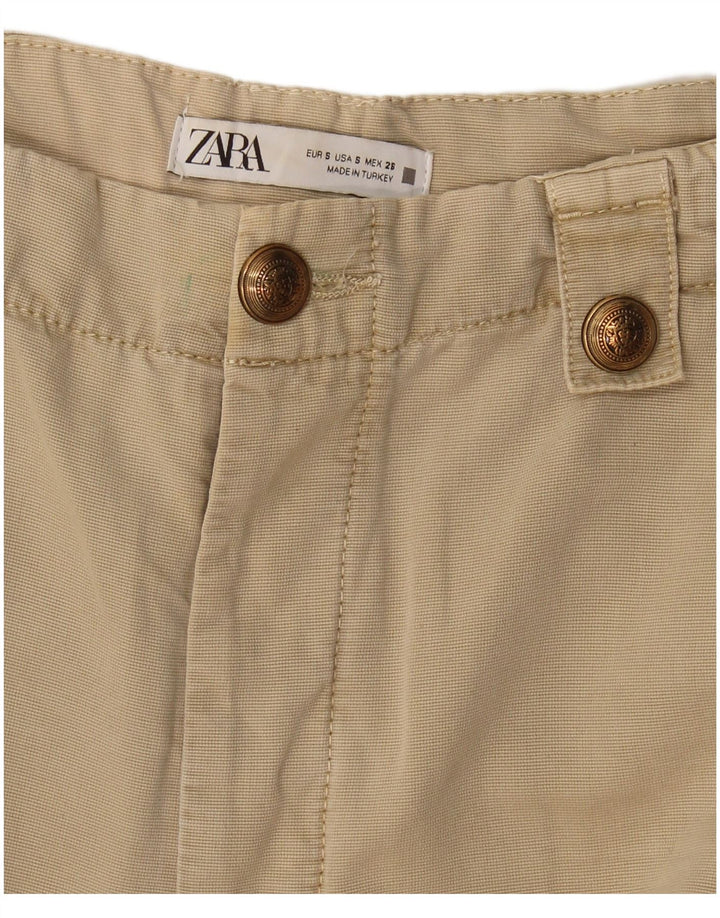 Pantaloni cargo drepti pentru femei Zara Mici L27 L30 Bej