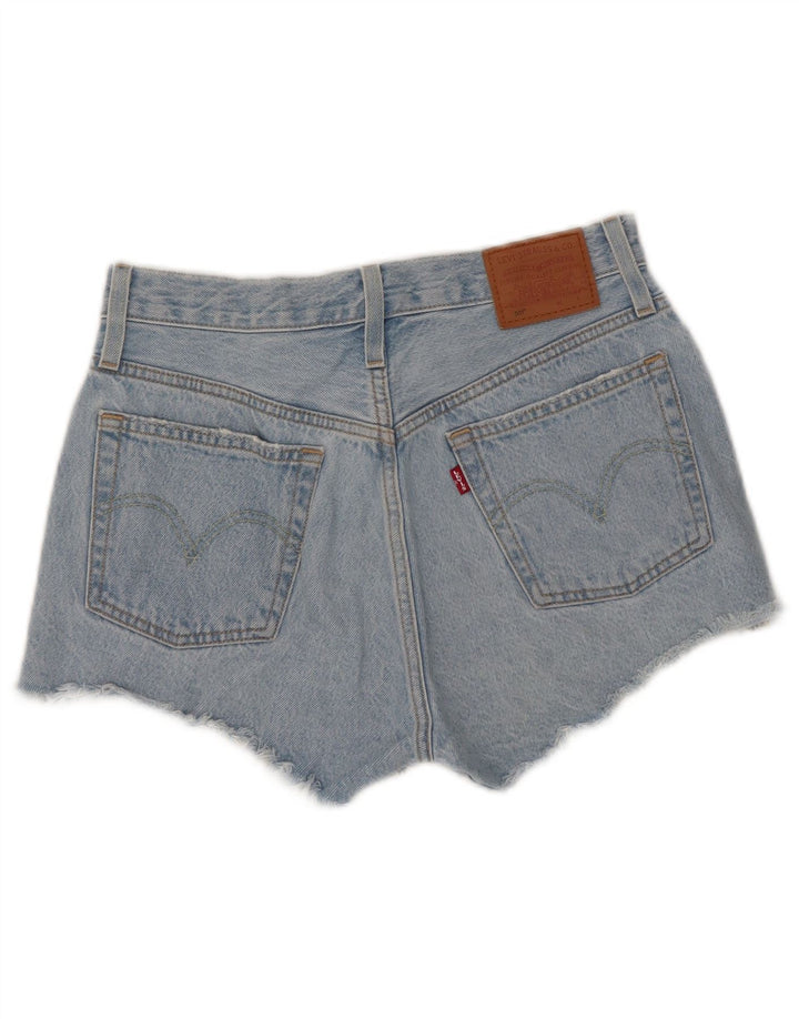Pantaloni scurți Levi's 501 din denim distressed W26 Small Blue Bumbac