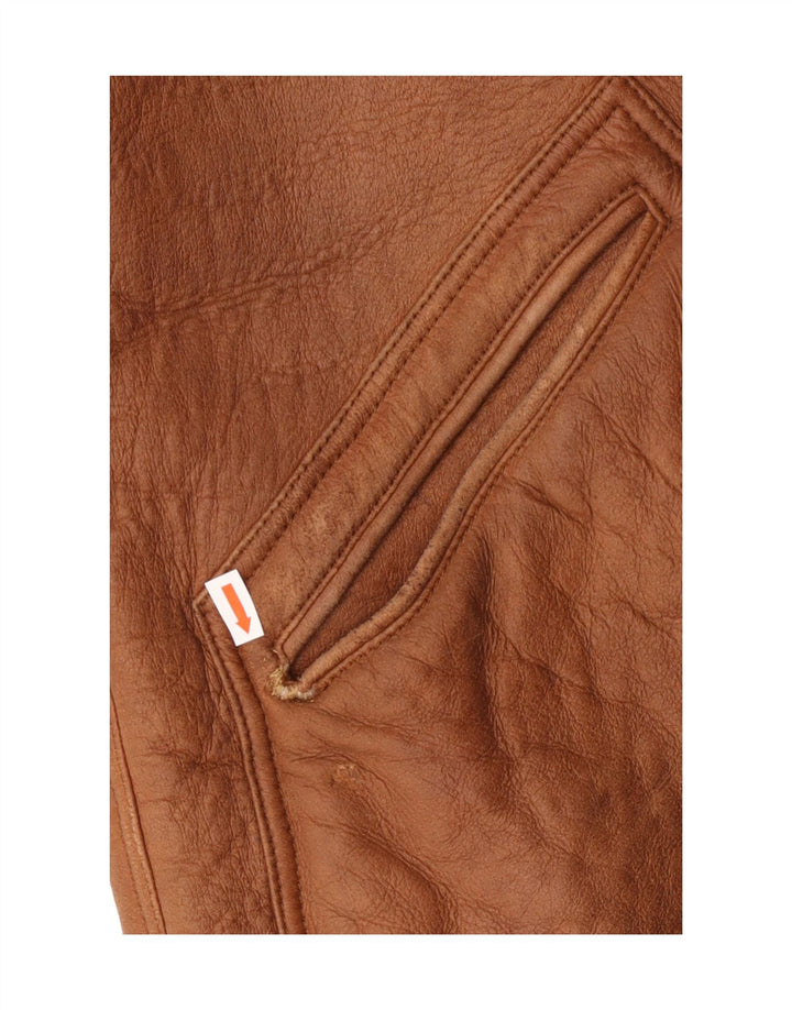 Jachetă din piele vintage pentru bărbați UK 38 Medium Brown Classic