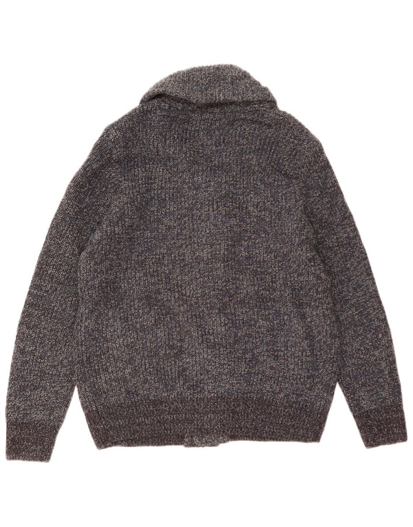 Pulover cardigan pentru bărbați Marks & Spencer, lână cu pete albastre medii