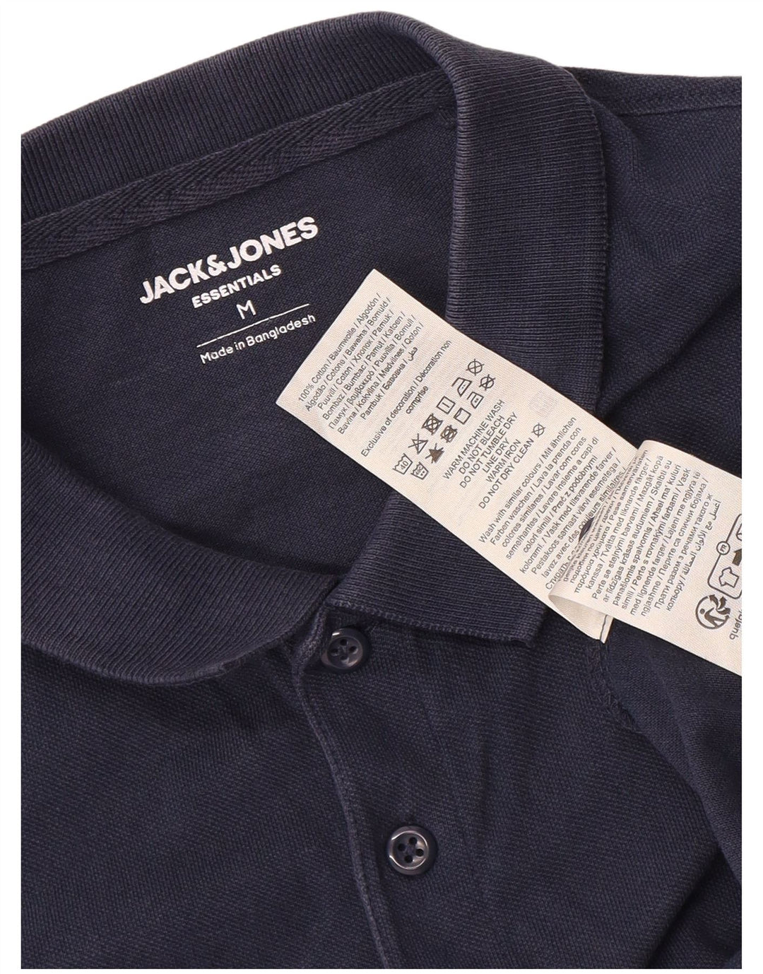 Tricou polo Jack & Jones pentru bărbați, bumbac, albastru bleumarin mediu