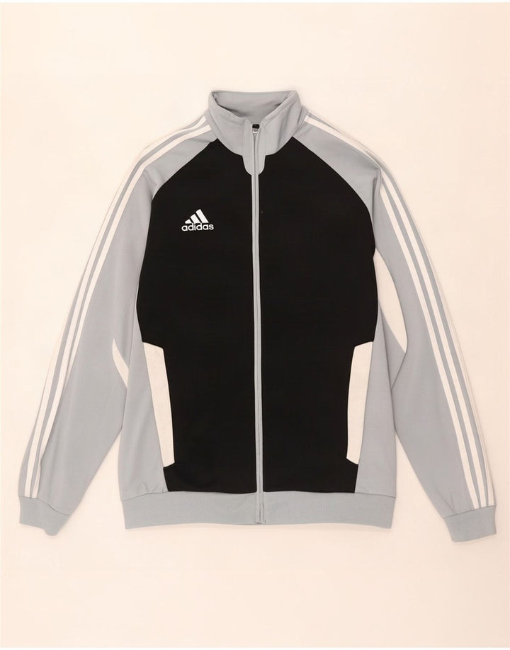 Adidas Mens Trening Top Jacket UK 40/42 Medium Gri Colourblock Poliester