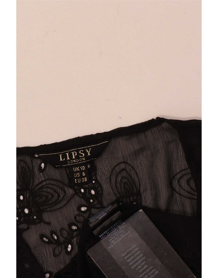 Bluză cămașă pentru femei Lipsy UK 10 Poliester floral negru mic