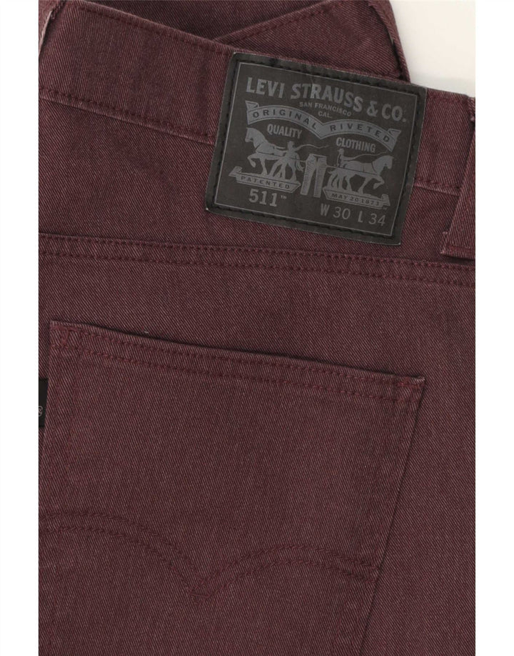 Blugi pentru bărbați Levi's 511 Slim W30 L30 Bumbac Burgundy