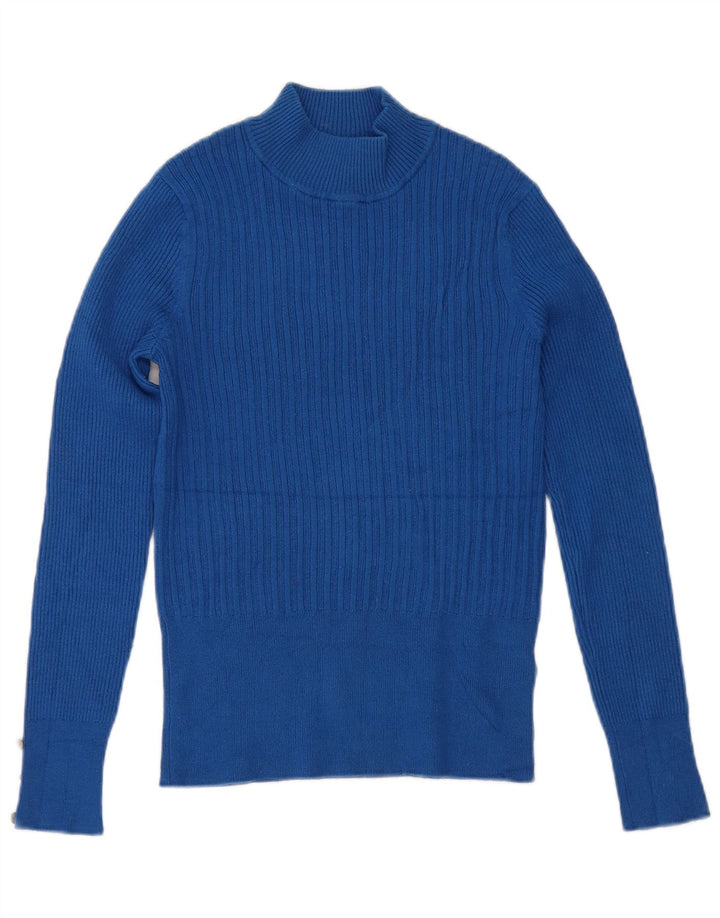 Pulover cu gât țestoasă pentru femei Marks & Spencer UK 10 Small Blue Viscose