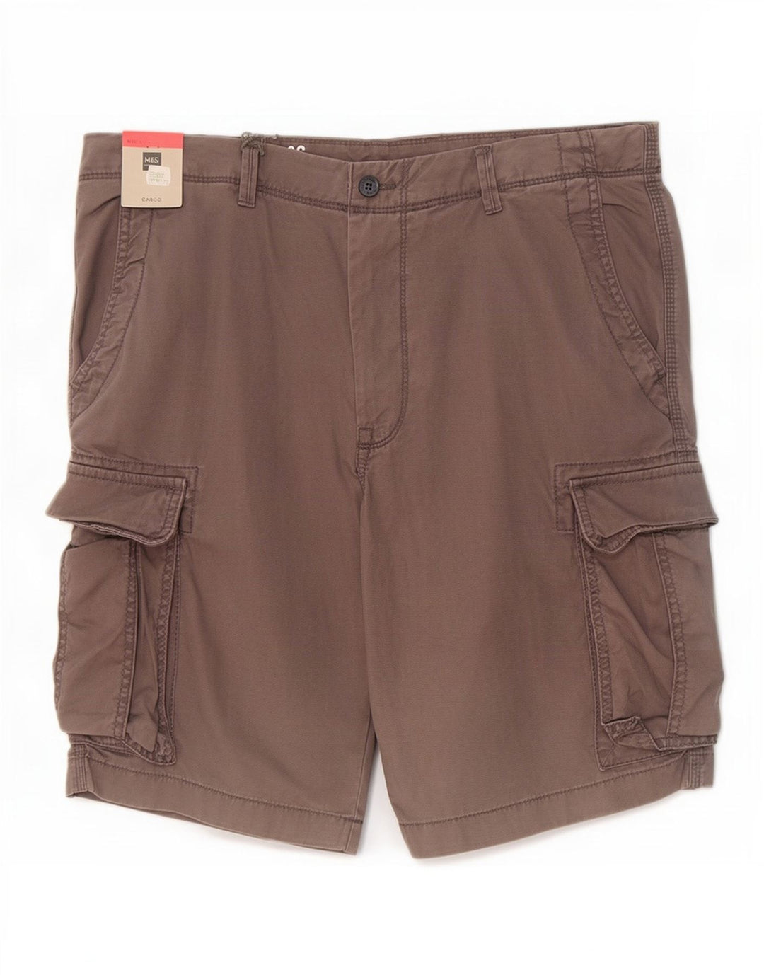 Pantaloni scurți cargo pentru bărbați Marks & Spencer W36, bumbac gri mare