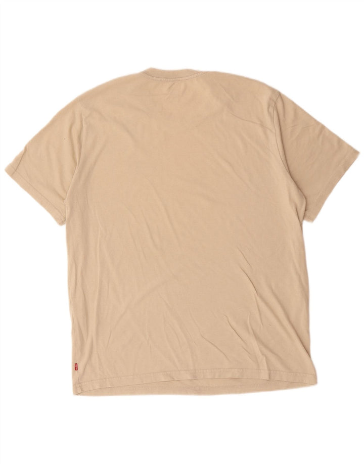 Tricou cu grafică relaxată Levi's pentru bărbați Top din bumbac mediu bej