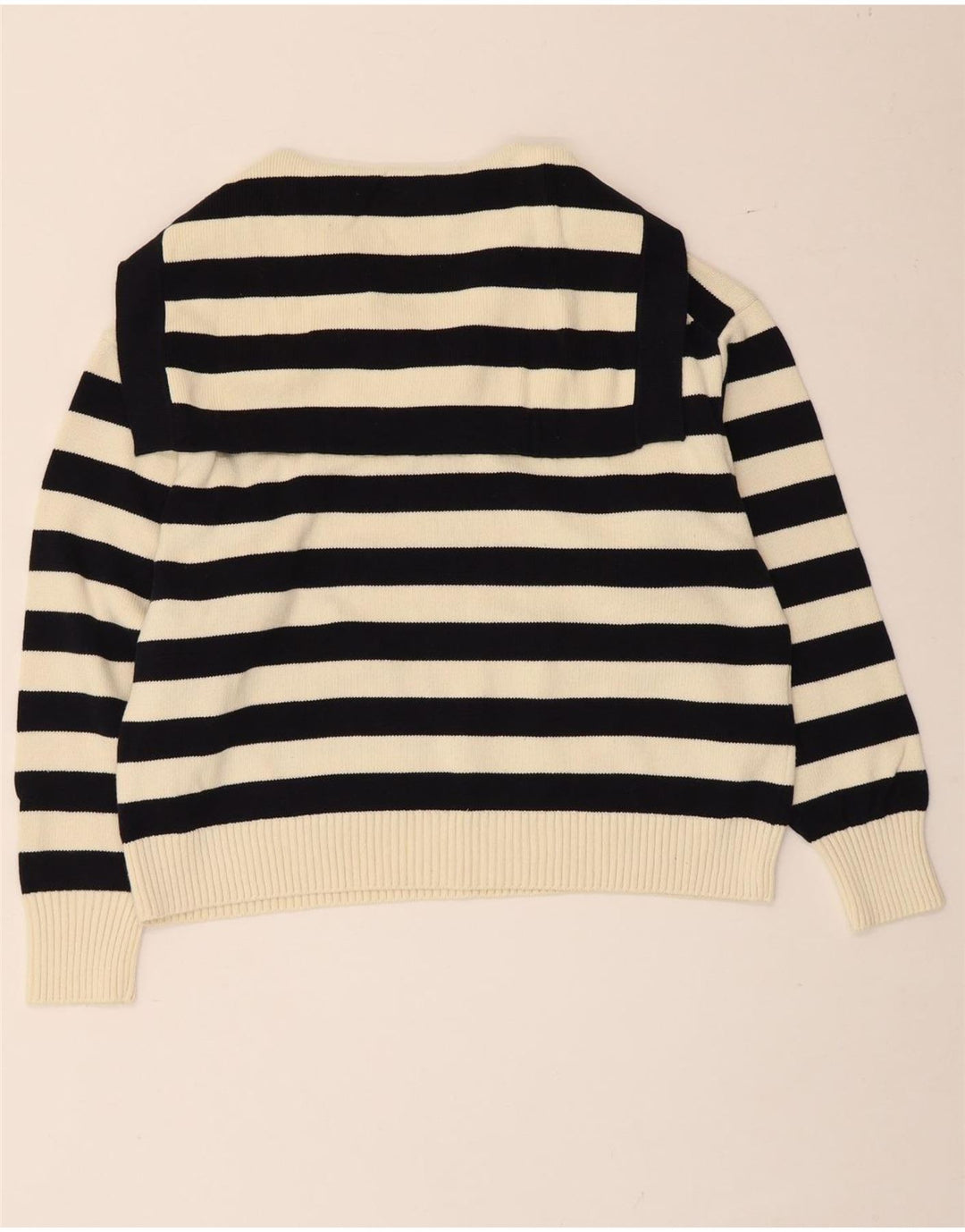 Pulover supradimensionat pentru femei Zara, cu gât rulat, cu dungi mici, negru, UK 10