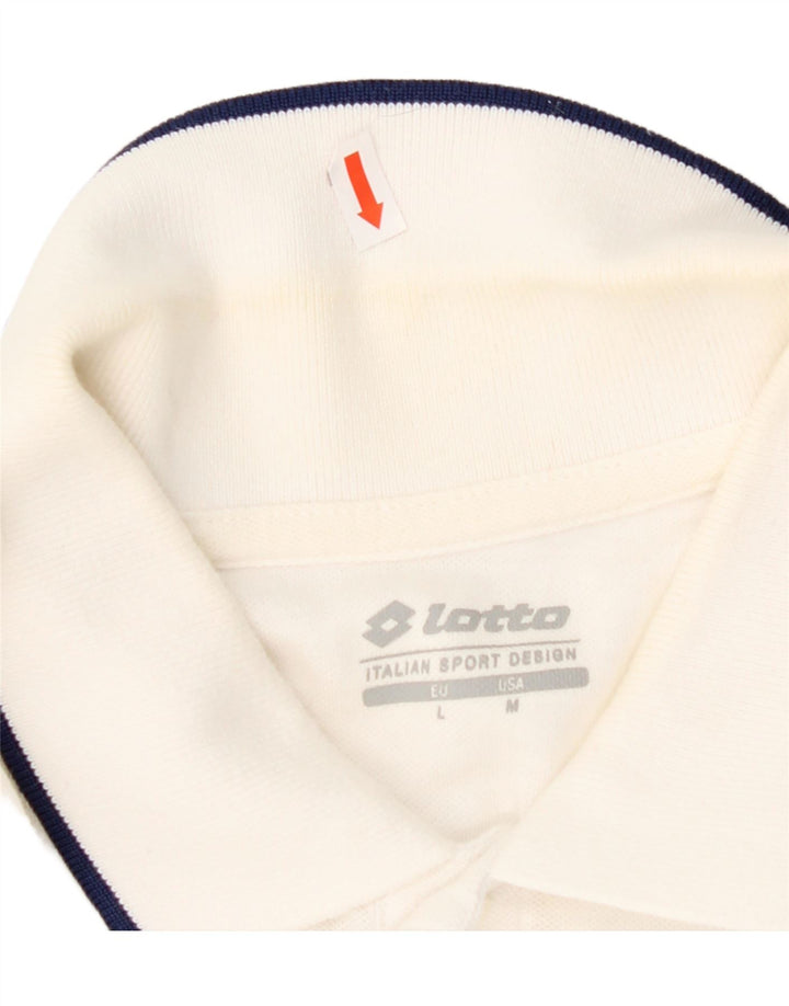 LOTTO Mens Polo Shirt Medium White Cotton Vintage Lotto and Second-Hand Lotto from Messina Hembry 
