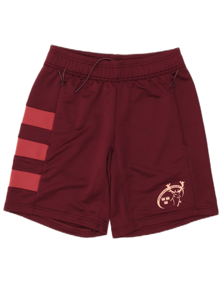 Pantaloni scurți sport pentru rugby ADIDAS Munster pentru bărbați, maro mediu, poliester bloc de culoare