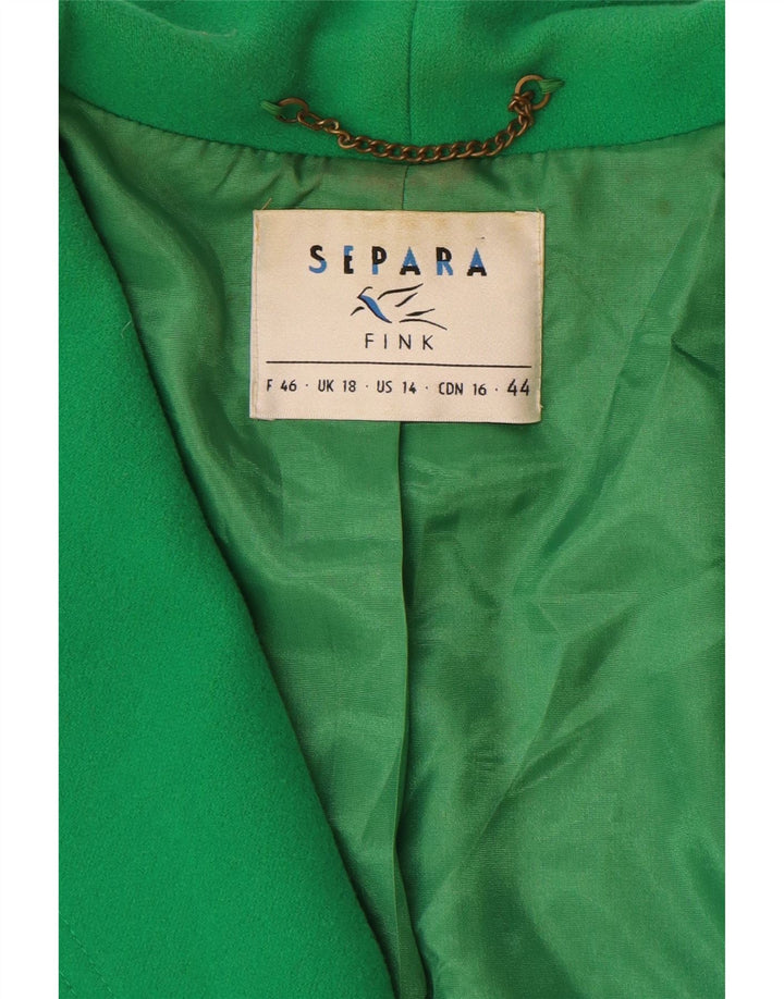 Sacou Separa Fink pentru femei, cu 1 nasture, lână verde UK 18 XL