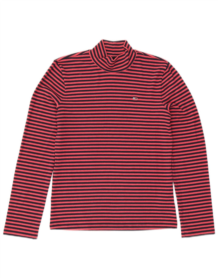 Top pentru femei Tommy Hilfiger cu mânecă lungă UK 14 Medium Pink Pinstripe Poliester
