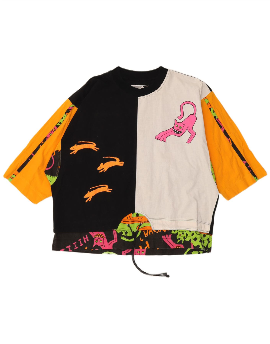 BENGER Top grafic pentru femei cu mâneci 3/4 EU 38 Medium Black Colorblock