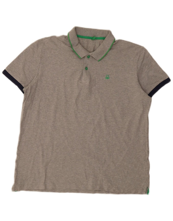 Tricou polo pentru bărbați Benetton 2XL bumbac gri