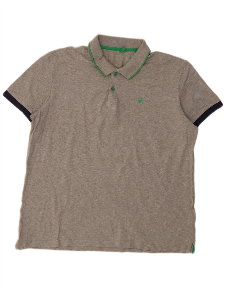 Tricou polo pentru bărbați Benetton 2XL bumbac gri