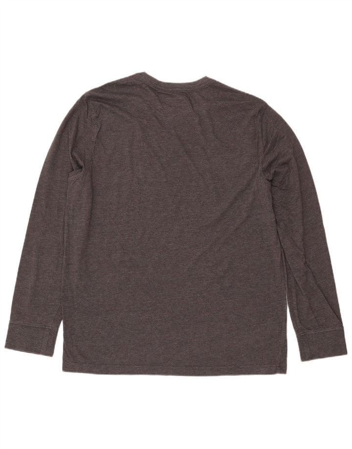 EDDIE BAUER Top pentru bărbați cu mânecă lungă, mare, gri bumbac