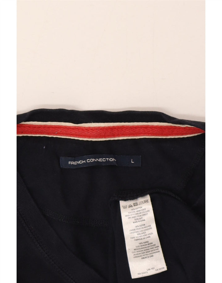Tricou grafic pentru bărbați French Connection Top mare din bumbac bleumarin