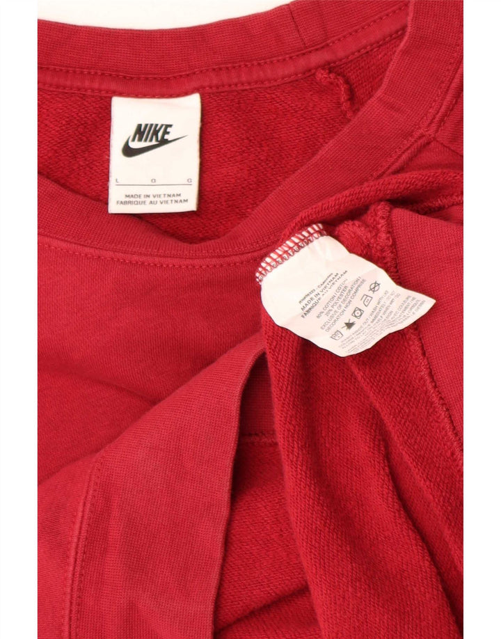 Pulover supradimensionat pentru femei Nike UK 16 Bumbac roșu mare
