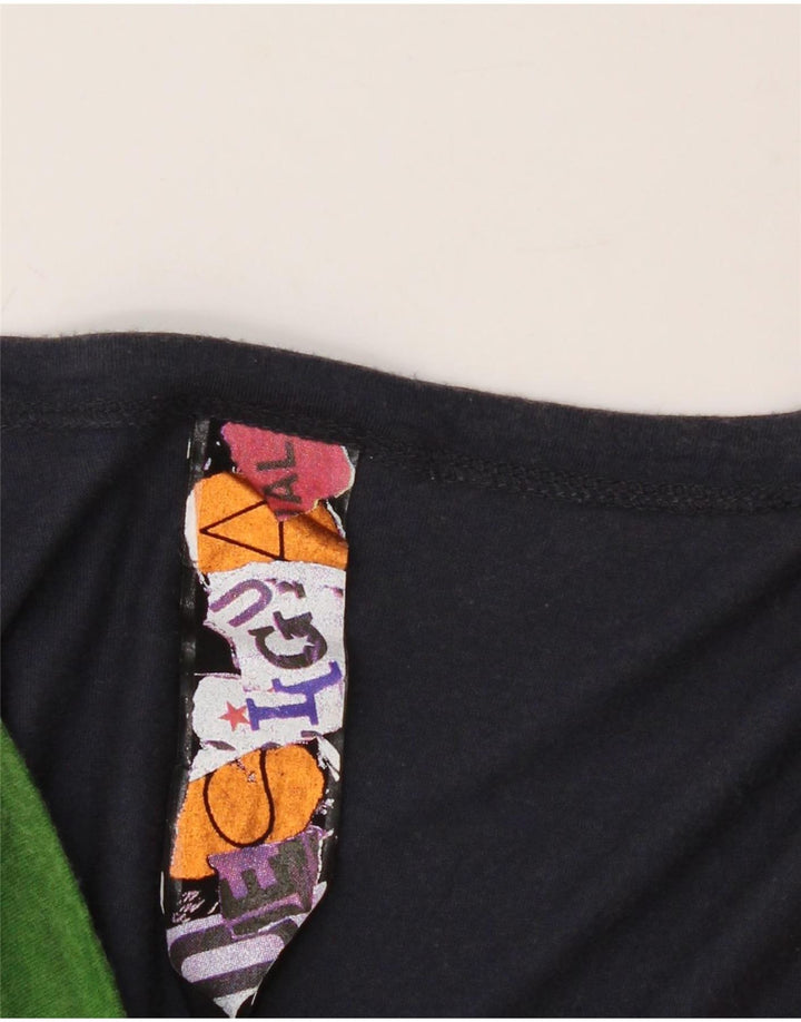 DESIGUAL Top cu mânecă lungă cu model abstract pentru femei UK 10 Small Red
