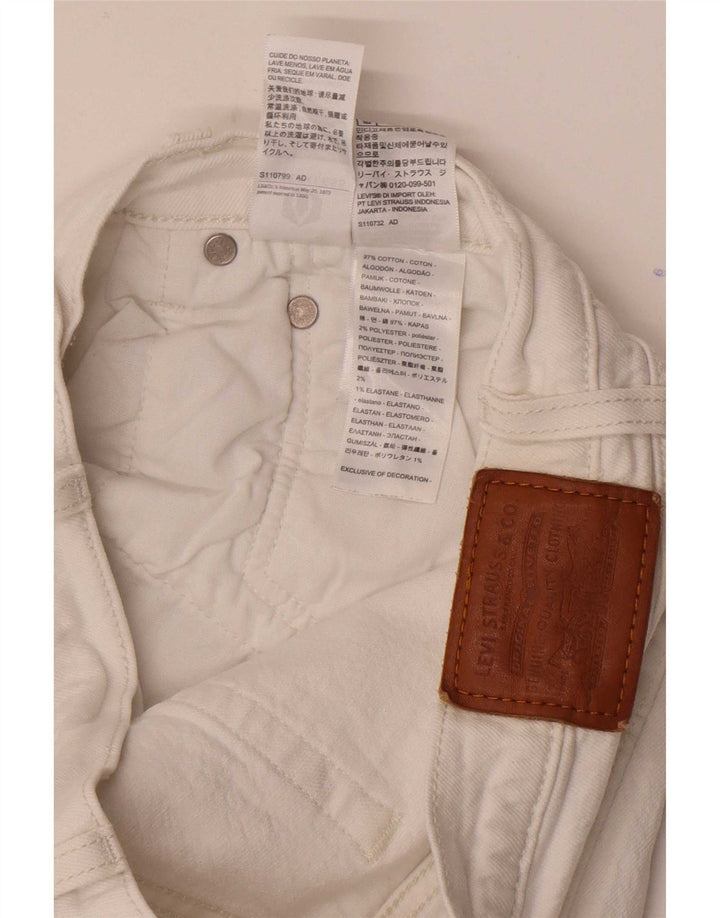 Blugi drepti pentru femei Levi's Ribcage W30 L29 Bumbac alb
