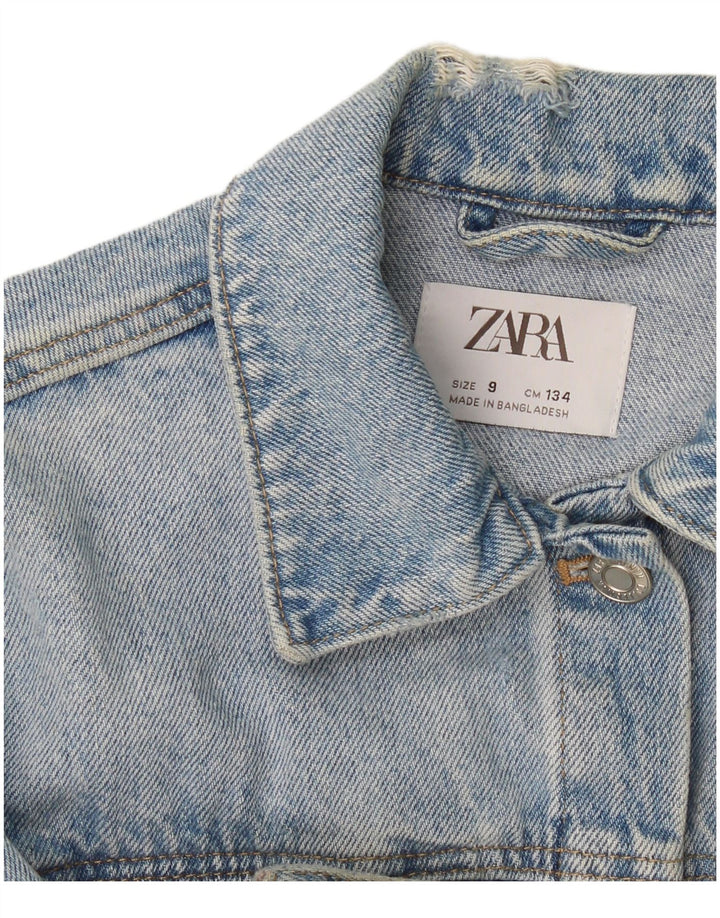 Jachetă Denim Grafică Zara Fete 8-9 Ani Albastru