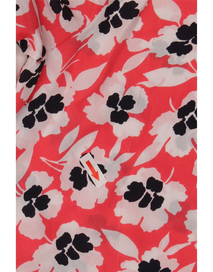 Bluză cămașă supradimensionată pentru femei Marks & Spencer UK 18 XL Poliester floral roșu