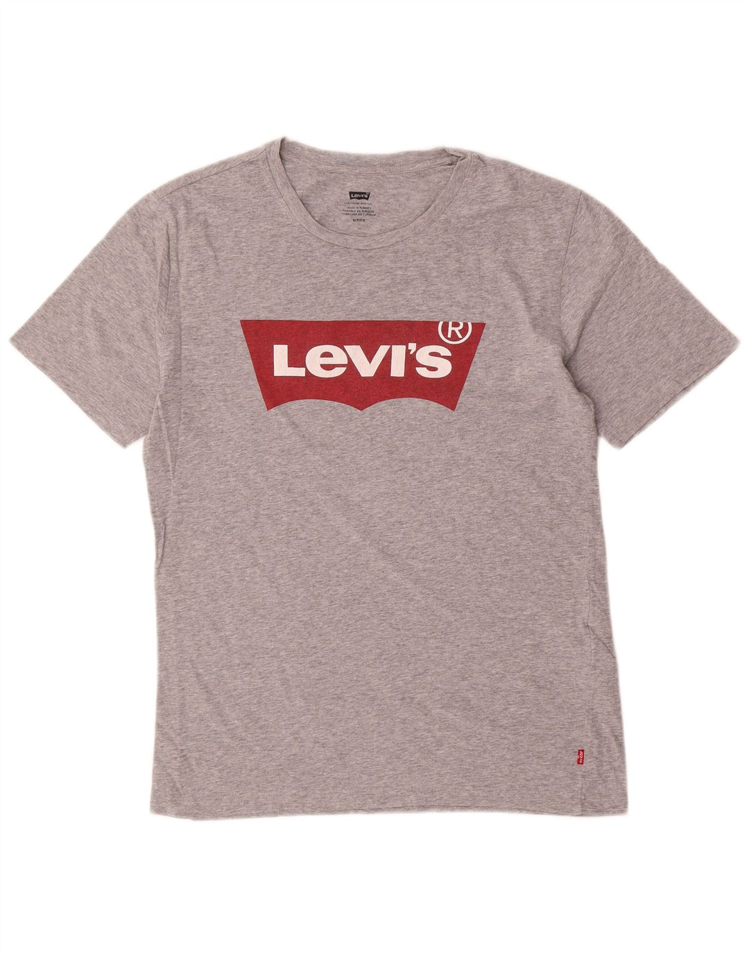 LEVI'S Mens Graphic T-Shirt Top Small Grey Flecked Cotton